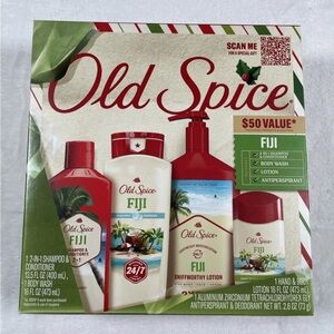 NEW Old Spice Gift Set FIJI Deodorant/Shampoo/Body Wash/Lotion 4 Piece Unopened